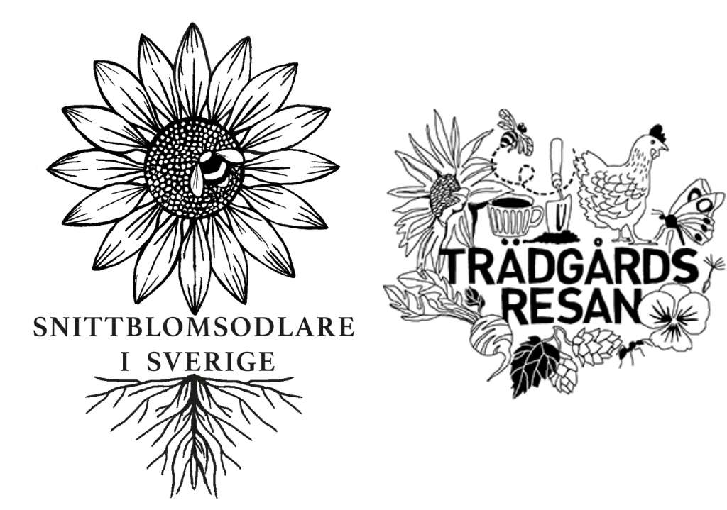 2 badge logos - Snittblomsodlare i Sverige and Trädgårdsresan